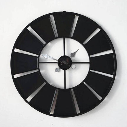 Digital Round Retro Wall Clock Wrought Iron License Plate Style For Home Use - 60cm black industrial wall clock