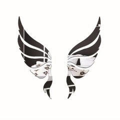 Elegant Angel Wings 3D Crystal Mirror Wall Stickers for Bedroom Decor