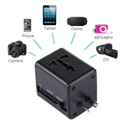 Universal Travel Adapter for Worldwide Use with Dual USB Ports