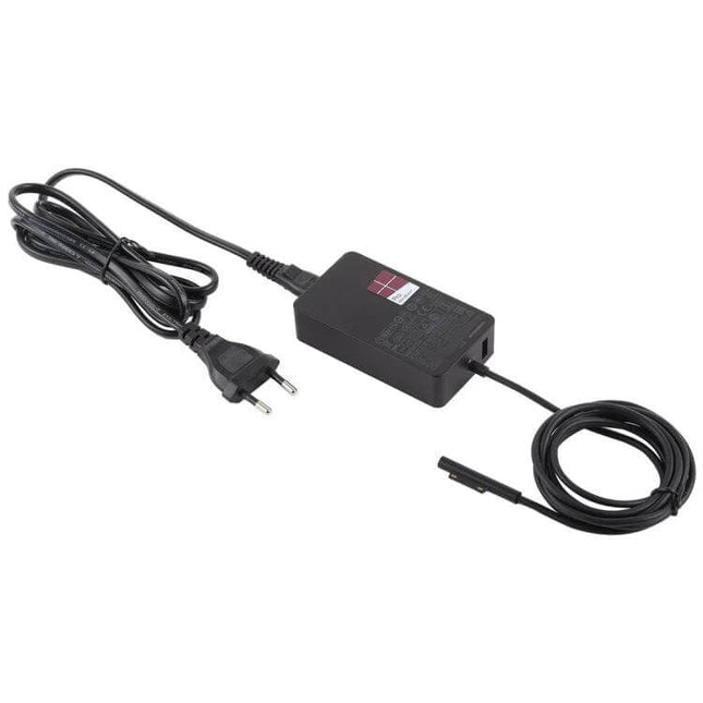 Microsoft Power Adapter for Surface Pro 5 with EU Plug black replacement charger for models 1796 and 1769, travel and everyday use