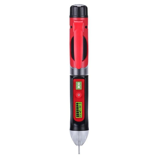 WINTACT Non-Contact AC Voltage Detector Pen for Electrical Safety - red handheld non-contact voltage tester with LED display
