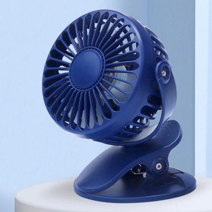 Compact USB-Powered Mini Clip Fan for Desk and Travel Use - blue clip-on desk fan with adjustable tilt and USB power
