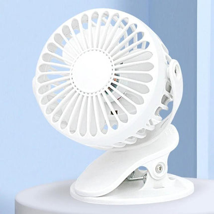Compact USB-Powered Mini Clip Fan for Desk and Travel Use - white portable clip-on fan for desk, travel, and outdoor cooling