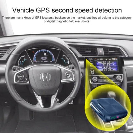 Compact Wireless Signal Detector for Privacy Checks detecting hidden GPS tracker inside car center console for travel and home privacy scans