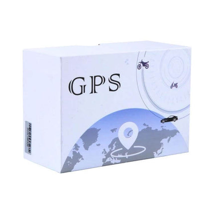 Compact Magnetic GPS Tracker for Everyday Item Tracking — compact magnetic GPS tracker box showing world map and vehicle icons