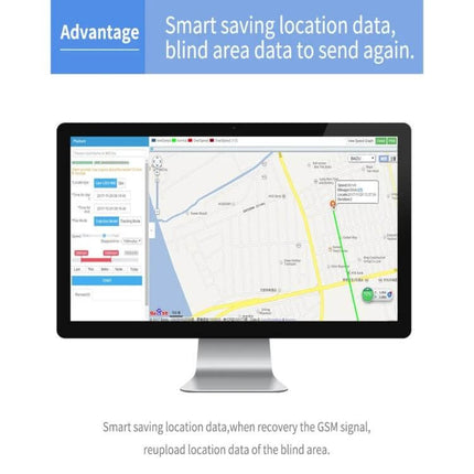 GPS Tracker for Real-Time Vehicle Location Monitoring on desktop map showing route, alerts and blind-area data for OBD II vehicle tracking