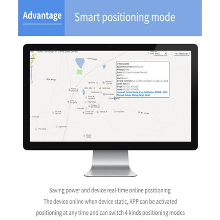 GPS Tracker for Vehicle Security with Long Battery Life — computer dashboard showing real-time vehicle positioning and alerts