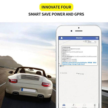 TK205 GPS Tracker for Real-Time Vehicle Monitoring - app screenshot showing live vehicle location and alerts for fleet and personal security
