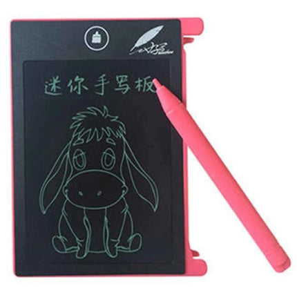 CHUYI 4.4 Inch LCD Writing Tablet with Stylus for Drawing and Doodling - pink tablet with stylus showing doodle and handwriting