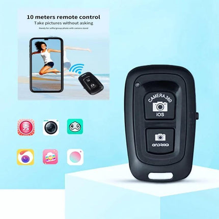 Bluetooth Remote Shutter for iOS and Android Camera Control - compact wireless shutter remote for smartphones, 10m range, iOS and Android compatible