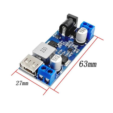 DC Power Converter with USB Output for Everyday Charging compact 63x27mm USB DC step-down module for mobile charging