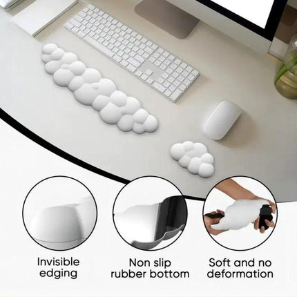 Memory Foam Wrist Rest for Comfortable Office Mouse Pad Use - white slow-rebound contour wrist support for keyboard and mouse
