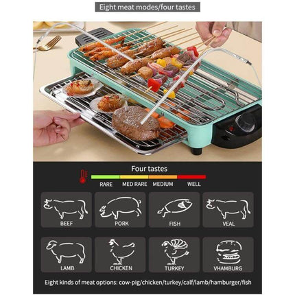 Digital Kitchen Thermometer With Color Screen For Baking showing grilling skewers, steak and meat doneness guide and magnetic/stand mounting