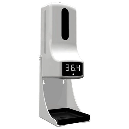 K9 Pro Essentials for Daily Home Health and Hygiene white automatic soap dispenser with digital thermometer display 36.4