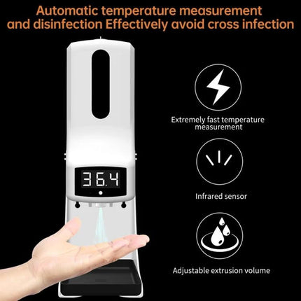 K9 Pro Essentials for Daily Home Health and Hygiene automatic soap dispenser with infrared temperature display and hand sensor