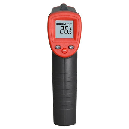 Wintact Handheld Non-Contact Infrared Thermometer for Surface Use showing digital 26.5°C reading, red and black handheld design