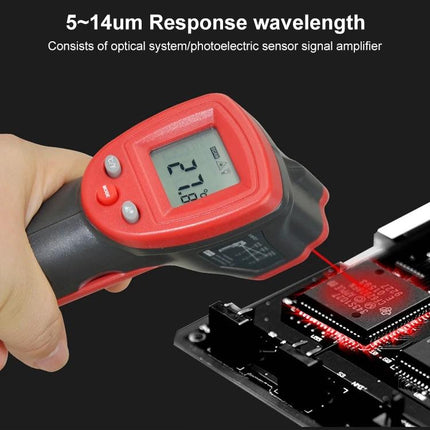 Wintact Handheld Non-Contact Infrared Thermometer for Surface Use measuring circuit board temperature with laser targeting and digital display