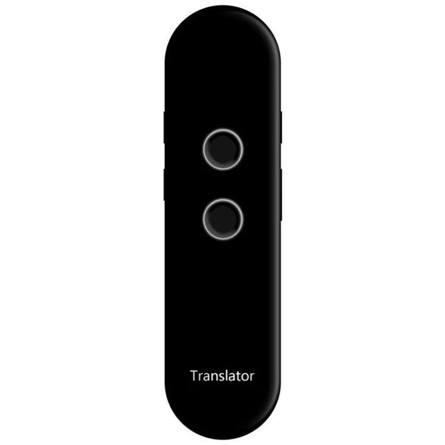 Compact Voice Translator for Daily Travel and Business Use - slim black real-time 42-language handheld device with two buttons
