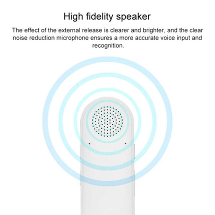 Compact Voice Translator for Daily Travel and Business Use showing high fidelity speaker with noise reduction microphone and clear audio waves