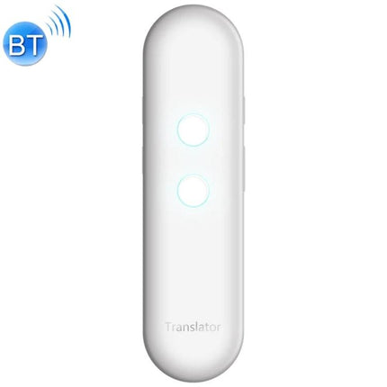 Compact Voice Translator for Daily Travel and Business Use - white handheld real-time 42-language translator with Bluetooth icon