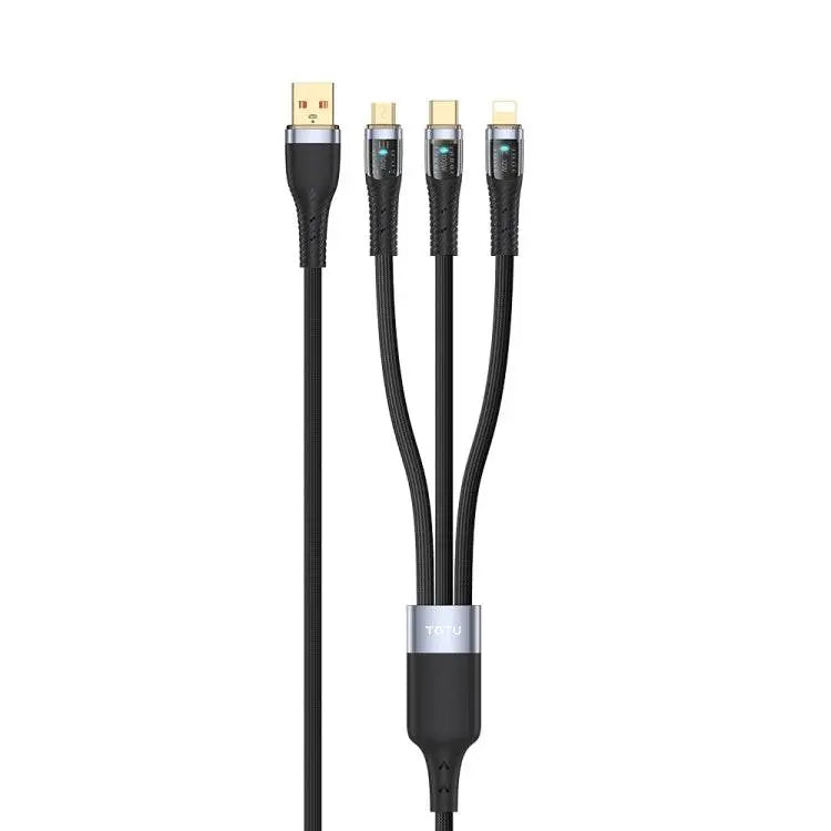 TOTU CB-8-3 100W 3 in 1 USB Cable 1.5m Durable Design