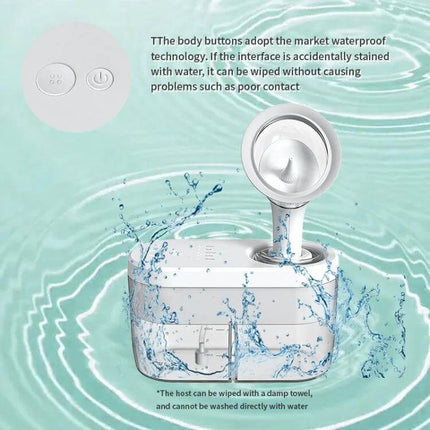 TPE Ear Washer For Gentle Home Ear Cleaning Daily Use showing device with 400ml tank, waste reservoir, TPE earpiece and splash-resistant water design