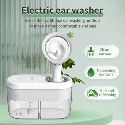 TPE Ear Washer For Gentle Home Ear Cleaning Daily Use - compact electric ear washer with 400ml tank, skin-friendly TPE earpiece for mild daily cleaning
