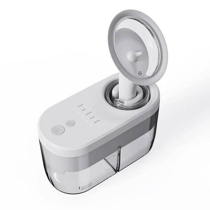 TPE Ear Washer For Gentle Home Ear Cleaning Daily Use — white portable ear washer with 400ml tank and soft TPE earpiece, lid open