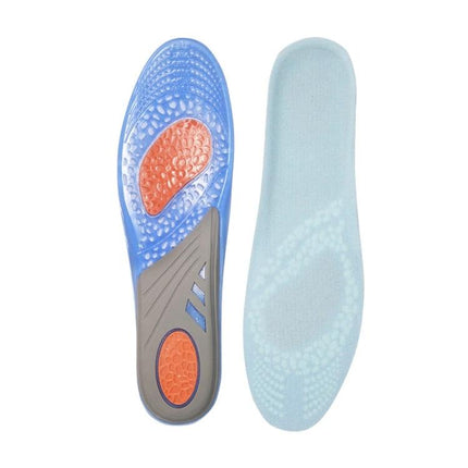 TPE Gel Sports Insole For Running, Unisex Everyday Comfort - blue gel dual-material insoles with velvet top for cushioning and arch support