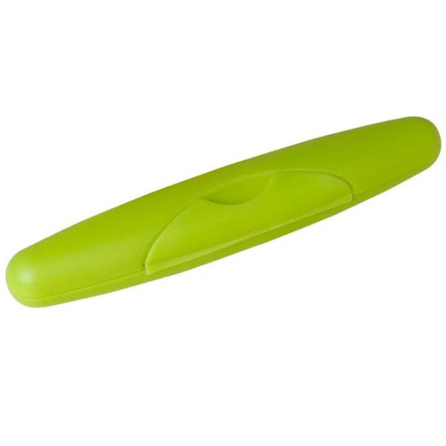 Travel Portable Toothbrush Box With Locking Lid For On The Go - lime green compact PP plastic travel toothbrush case