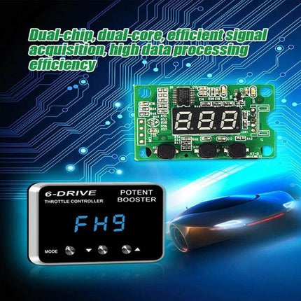 TROS Electronic Throttle Controller For Nissan March Voxy 6 Modes digital display and circuit board showing 6-mode throttle booster