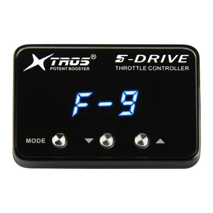 TROS Electronic Throttle Controller For Kia And Hyundai Cars black 5-drive display showing F-9 mode, three control buttons, plug-and-play throttle controller