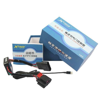TROS MB Series Electronic Throttle Controller For Honda Cars plug-and-play unit with wiring harness and blue retail box