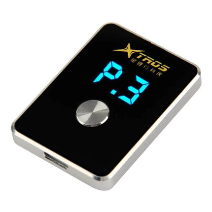 TROS MB Series Electronic Throttle Controller For Toyota Vehicles handheld black controller with blue LED display showing P.3 and silver dial