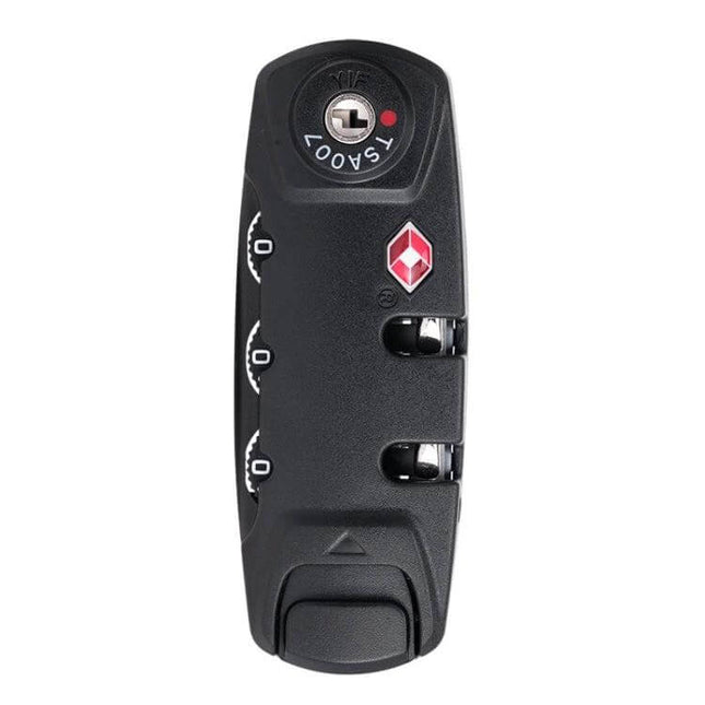 TSA007 Luggage Code Lock For Everyday Travel On The Road compact black TSA007 luggage code lock with three dials and TSA logo, ABS travel lock