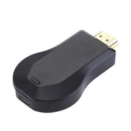M9 Plus Wireless Dongle for Streaming Videos to TV — compact black HDMI dongle for mirroring smartphones, tablets, and laptops to HDTV (family, meetings)