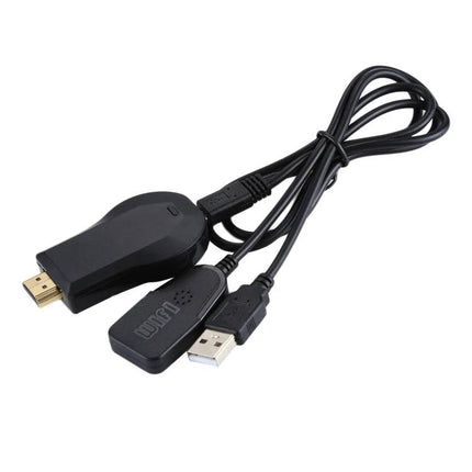 M9 Plus Wireless Dongle for Streaming Videos to TV connected to HDTV with USB cable for mirroring smartphone, tablet, laptop - black compact dongle