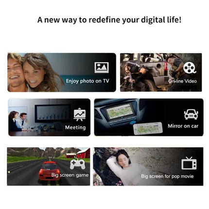 M9 Plus Wireless Dongle for Streaming Videos to TV - mirror smartphone, photos, movies, presentations to HDTV for family nights and meetings