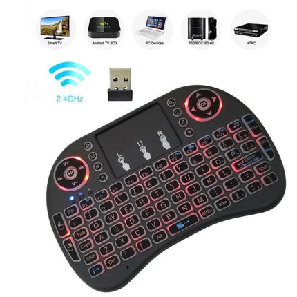 I8 Italian Layout Wireless Keyboard with Touchpad for TVs and PCs compact backlit mini keyboard with USB receiver