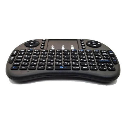 i8 Air Mouse Wireless Keyboard with Touchpad for Smart TVs - compact 92-key 2.4GHz remote-style keyboard with integrated touchpad for TV control