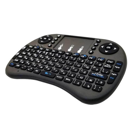 i8 Air Mouse Wireless Keyboard with Touchpad for Smart TVs compact 92-key 2.4GHz wireless keyboard with touchpad for TV control up to 10 meters