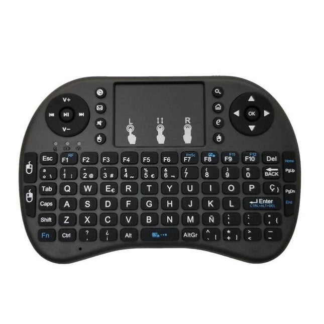 i8 Air Mouse Wireless Keyboard with Touchpad for Smart Devices - Spanish Layout compact 92-key wireless touchpad keyboard for smart TVs and presentations