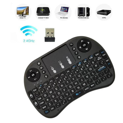 i8 Air Mouse Wireless Keyboard with Touchpad for Smart Devices compact wireless keyboard with touchpad and USB dongle for TV PC HTPC