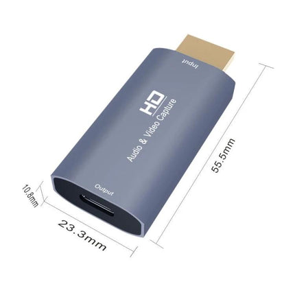Z50 USB-C to HDMI Video Capture Device for Daily Recording - compact USB-C HDMI video capture dongle with audio & video input/output, 55.5mm