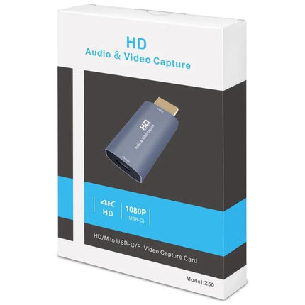 Z50 USB-C to HDMI Video Capture Device for Daily Recording - boxed HD audio & video capture dongle for 4K/1080P recording