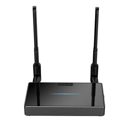 Wireless HDMI Dongle Kit for Screen Mirroring Devices black transmitter and receiver unit with dual antennas for TV and monitor