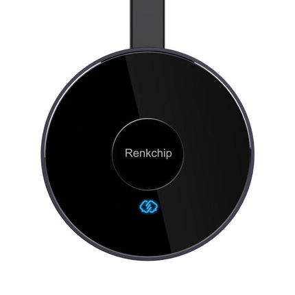 Wireless HDMI Dongle Kit for Screen Mirroring Devices - round black Renkchip transmitter and receiver with LED indicator