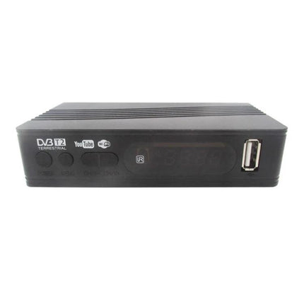 High-Definition Digital TV Receiver with EU Plug for Home Use - compact DVB-T2/C set-top box with USB port for HD viewing