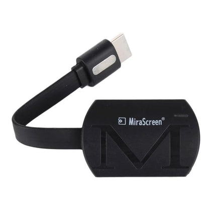 MiraScreen G4 Wireless HDMI Dongle for TV Screen Mirroring - black dongle with built-in HDMI cable for screen mirroring to TV or projector