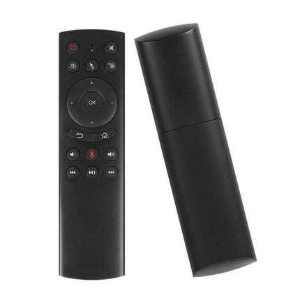 G20S Air Mouse Remote for TV and PC Device Control showing sleek black remote and USB receiver case for streaming and presentations